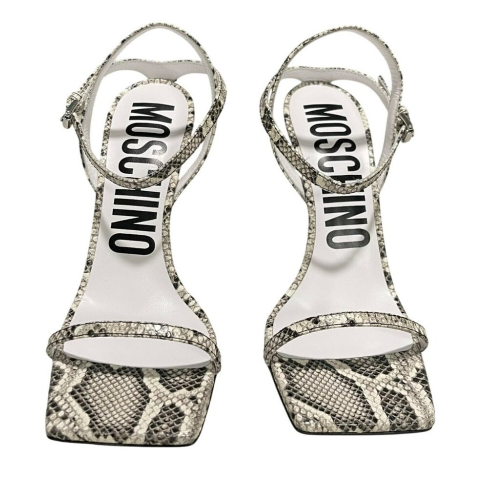 Moschino Snakeskin Pattern Heels - Black and White - Picture 2 of 8